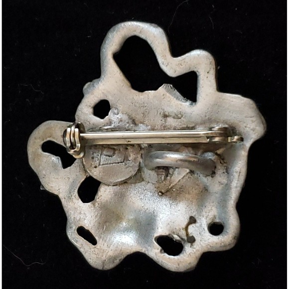 Vintage Unsigned Silver Tone Metal Lady in the Wind Brooch/Pendant, Art Nouveau - Picture 3 of 9